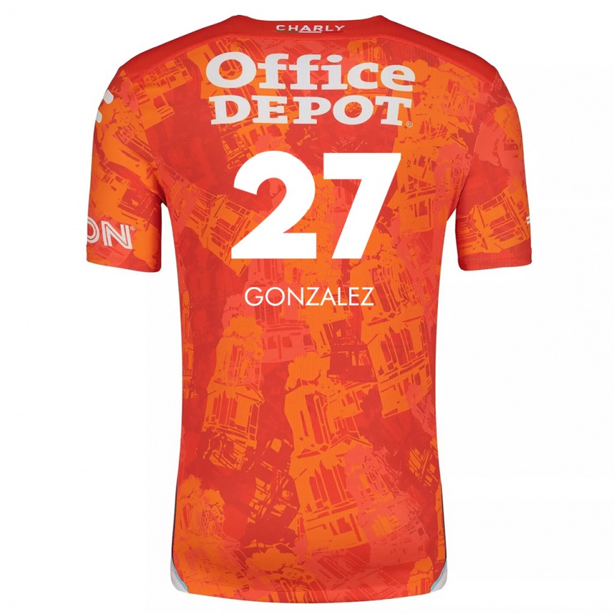 Vaikiškas Owen González #27 Oranžinė Balta Išvykos Marškinėliai 2024/25 T-Shirt