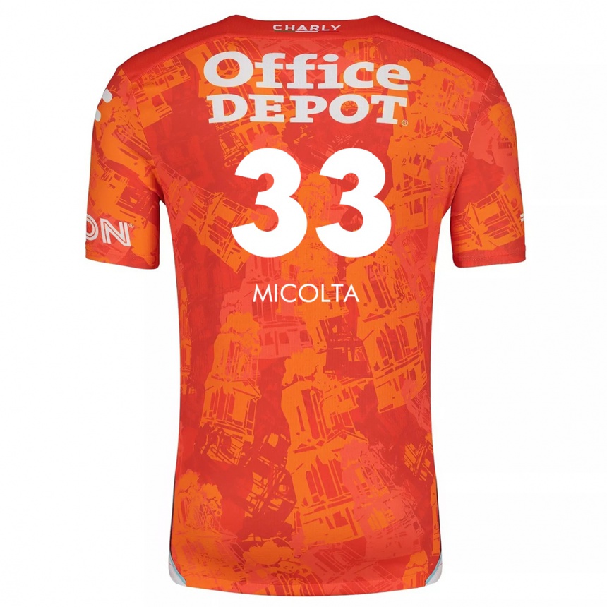 Vaikiškas Andrés Micolta #33 Oranžinė Balta Išvykos Marškinėliai 2024/25 T-Shirt