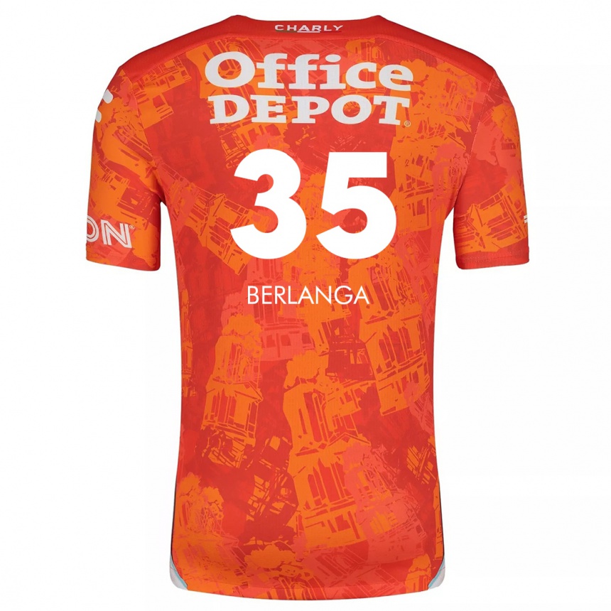 Vaikiškas Jorge Berlanga #35 Oranžinė Balta Išvykos Marškinėliai 2024/25 T-Shirt