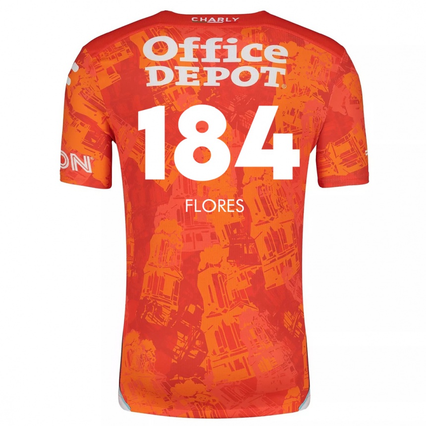 Vaikiškas Jason Flores #184 Oranžinė Balta Išvykos Marškinėliai 2024/25 T-Shirt