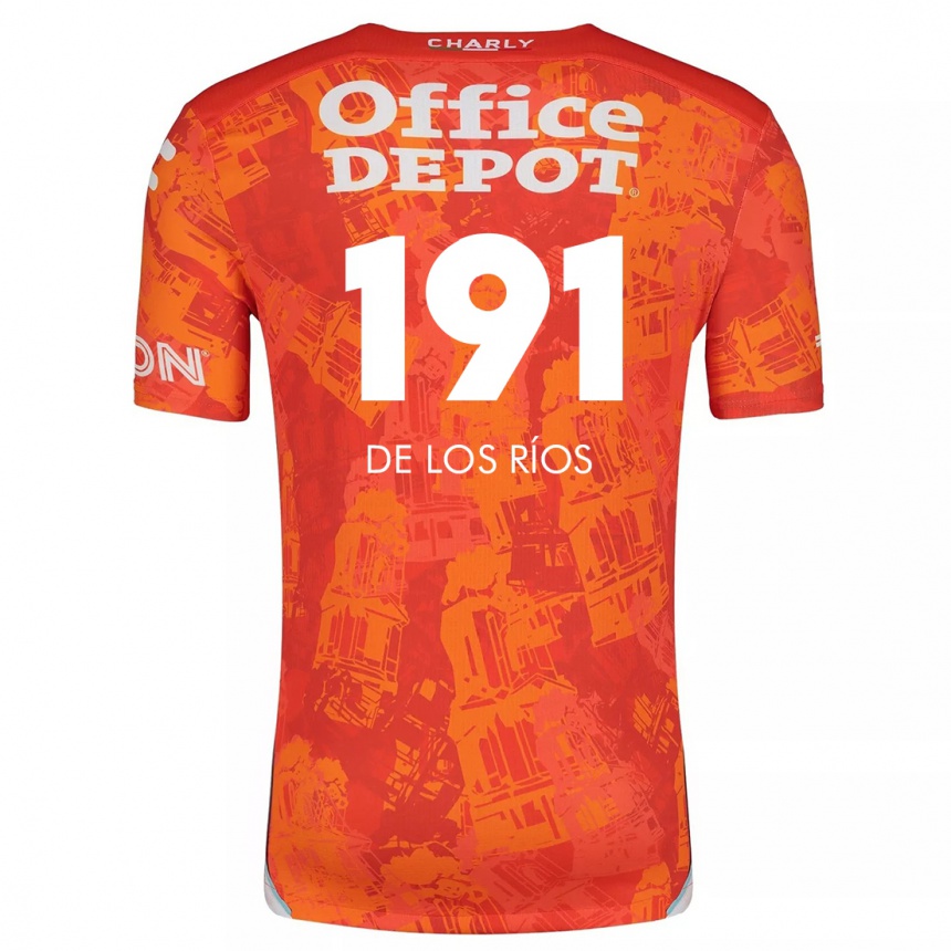 Vaikiškas Sergio De Los Ríos #191 Oranžinė Balta Išvykos Marškinėliai 2024/25 T-Shirt