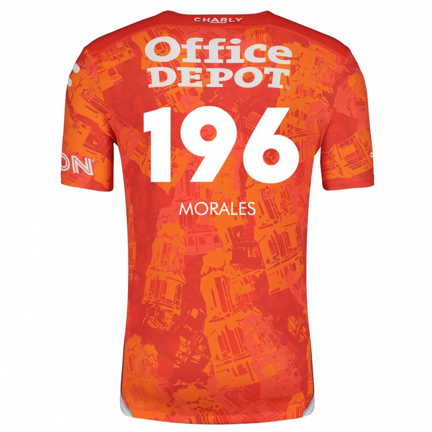 Vaikiškas Erik Morales #196 Oranžinė Balta Išvykos Marškinėliai 2024/25 T-Shirt