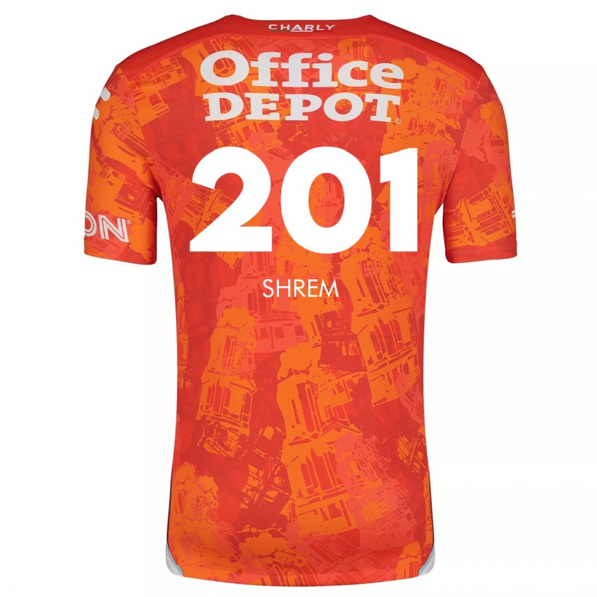 Vaikiškas David Shrem #201 Oranžinė Balta Išvykos Marškinėliai 2024/25 T-Shirt