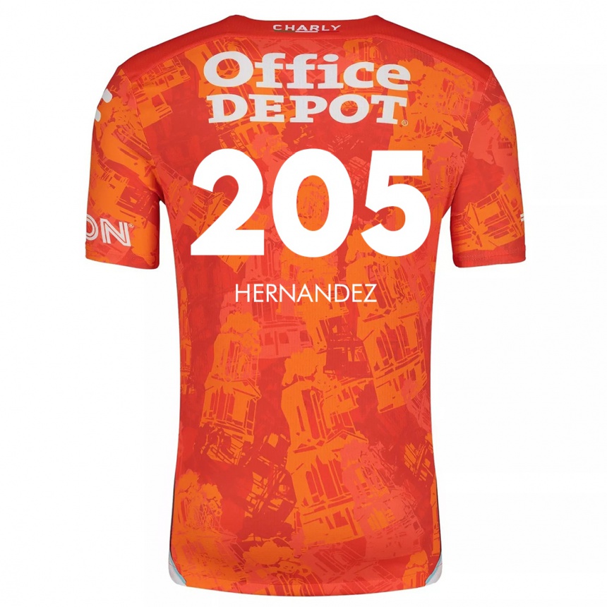 Vaikiškas Sergio Hernández #205 Oranžinė Balta Išvykos Marškinėliai 2024/25 T-Shirt