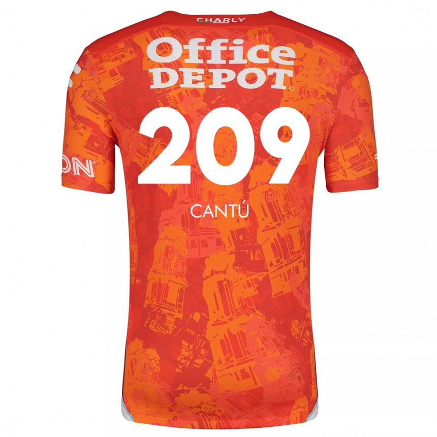 Vaikiškas Juan Cantú #209 Oranžinė Balta Išvykos Marškinėliai 2024/25 T-Shirt