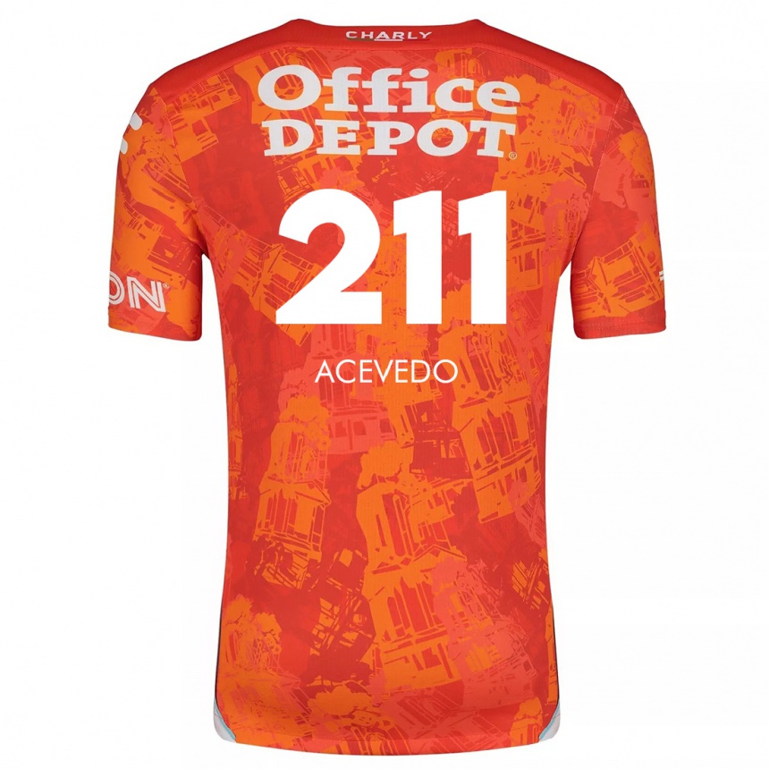 Vaikiškas Gerardo Acevedo #211 Oranžinė Balta Išvykos Marškinėliai 2024/25 T-Shirt