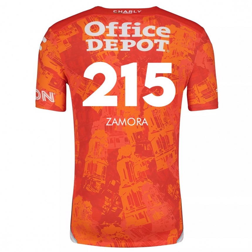 Vaikiškas Yahir Zamora #215 Oranžinė Balta Išvykos Marškinėliai 2024/25 T-Shirt