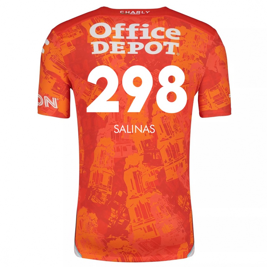 Vaikiškas Jesús Salinas #298 Oranžinė Balta Išvykos Marškinėliai 2024/25 T-Shirt