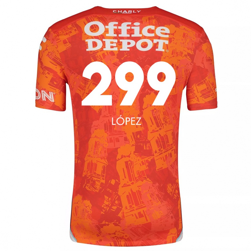 Vaikiškas Santiago López #299 Oranžinė Balta Išvykos Marškinėliai 2024/25 T-Shirt