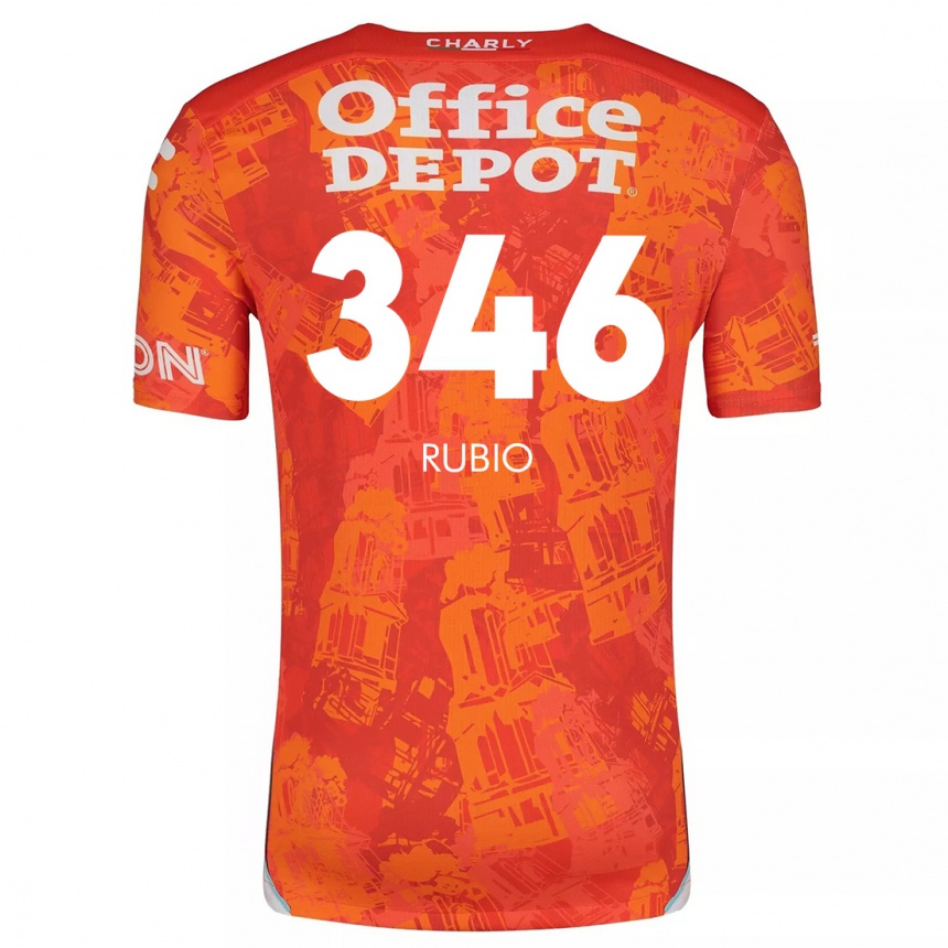 Vaikiškas Mateo Rubio #346 Oranžinė Balta Išvykos Marškinėliai 2024/25 T-Shirt