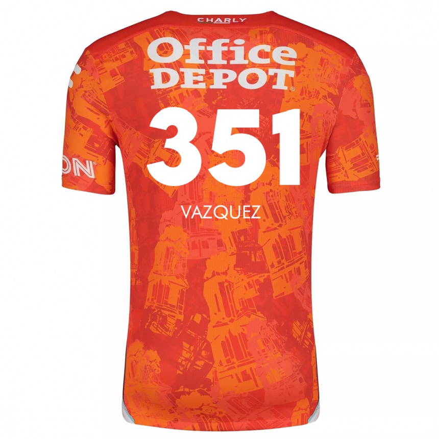 Vaikiškas Maximo Vázquez #351 Oranžinė Balta Išvykos Marškinėliai 2024/25 T-Shirt