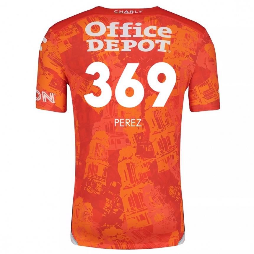 Vaikiškas Santiago Pérez #369 Oranžinė Balta Išvykos Marškinėliai 2024/25 T-Shirt