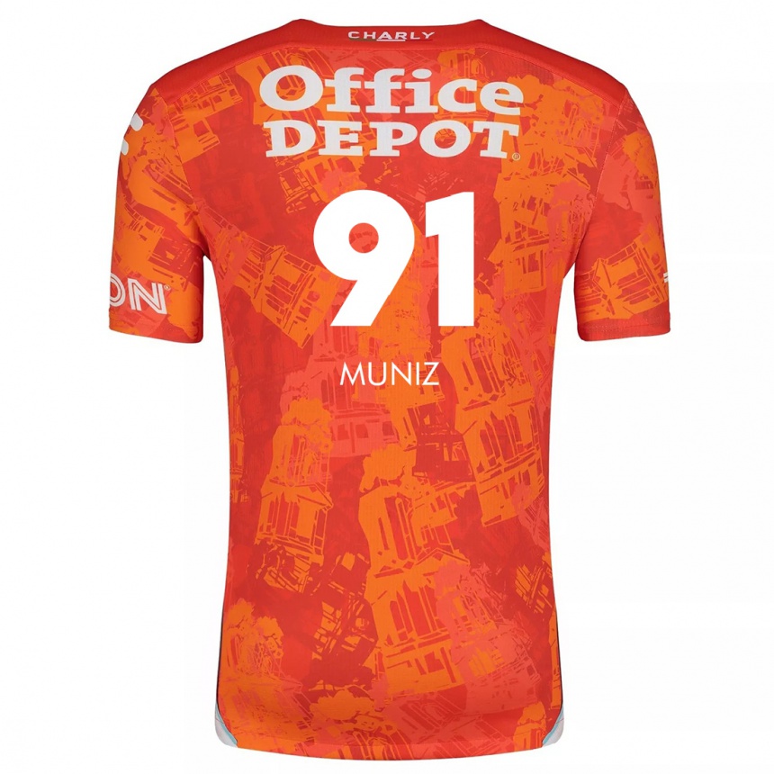 Vaikiškas Brandon Muñiz #91 Oranžinė Balta Išvykos Marškinėliai 2024/25 T-Shirt