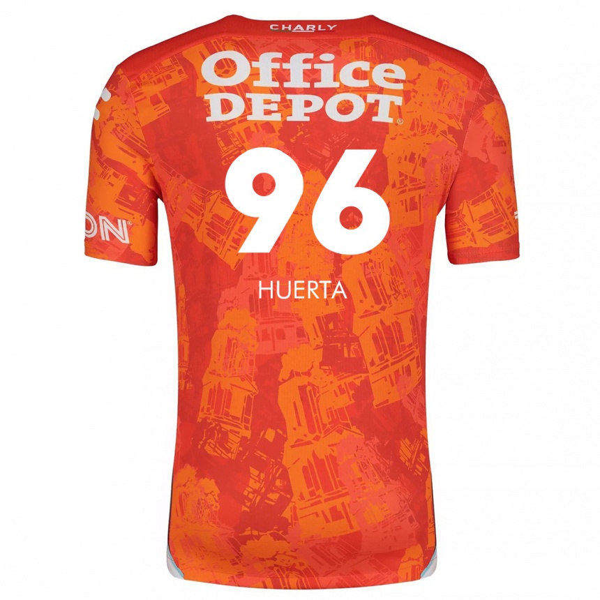 Vaikiškas Edwin Huerta #96 Oranžinė Balta Išvykos Marškinėliai 2024/25 T-Shirt