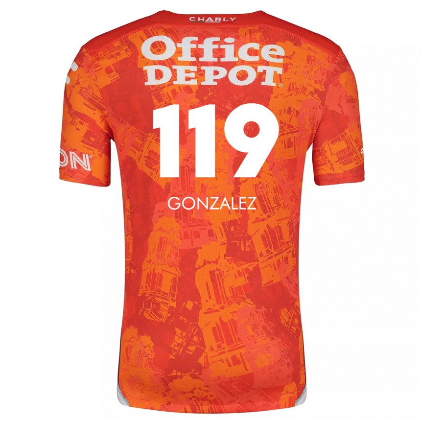 Vaikiškas Juan González #119 Oranžinė Balta Išvykos Marškinėliai 2024/25 T-Shirt