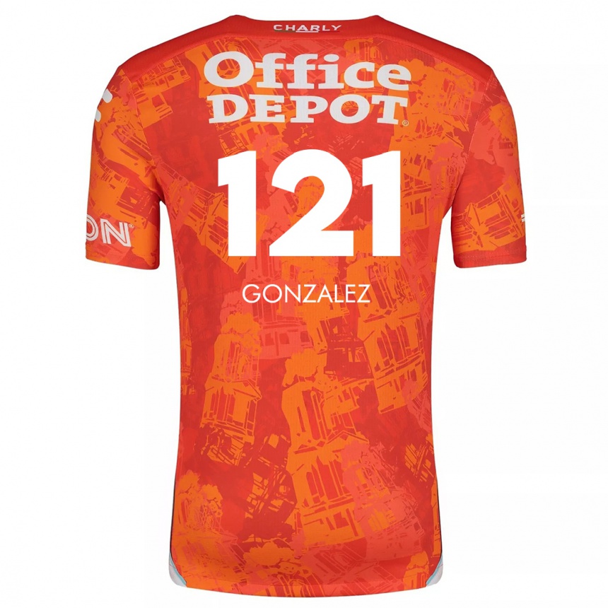 Vaikiškas Cristian González #121 Oranžinė Balta Išvykos Marškinėliai 2024/25 T-Shirt