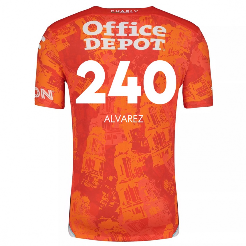 Vaikiškas Gael Álvarez #240 Oranžinė Balta Išvykos Marškinėliai 2024/25 T-Shirt