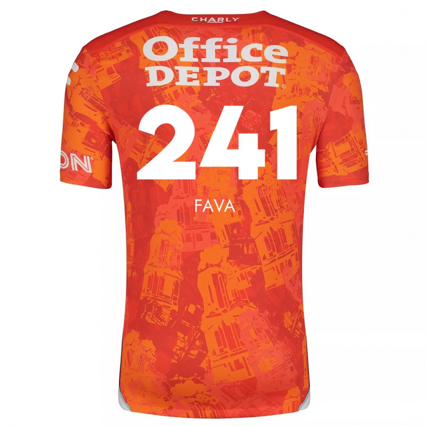 Vaikiškas Marco Fava #241 Oranžinė Balta Išvykos Marškinėliai 2024/25 T-Shirt