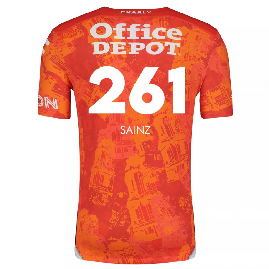 Vaikiškas Diego Sáinz #261 Oranžinė Balta Išvykos Marškinėliai 2024/25 T-Shirt