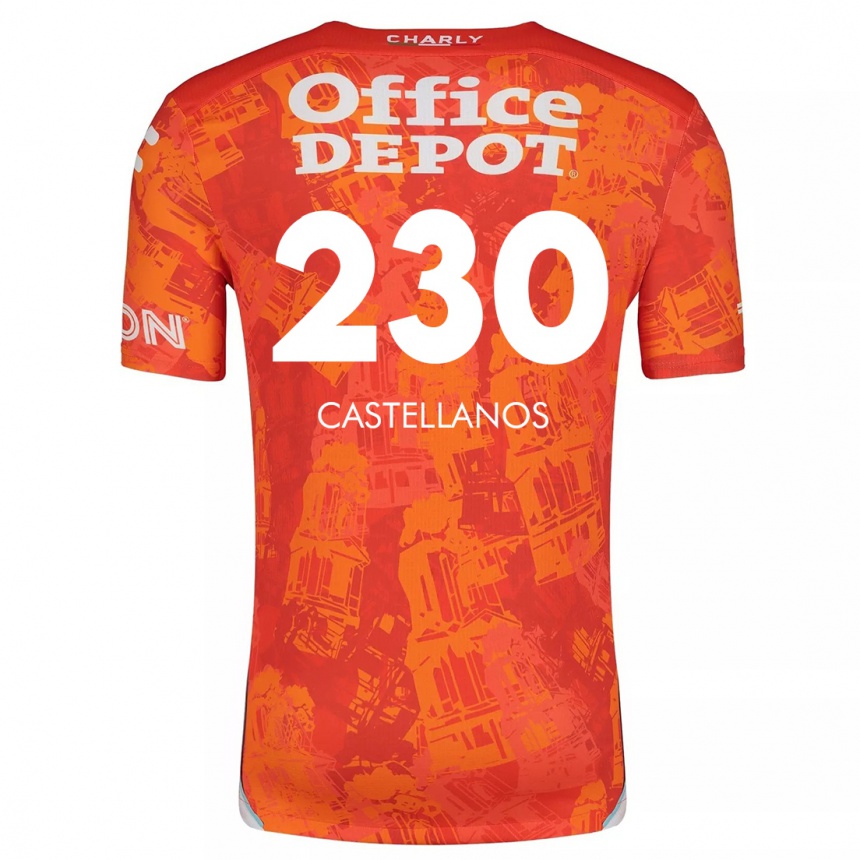 Vaikiškas Edson Castellanos #230 Oranžinė Balta Išvykos Marškinėliai 2024/25 T-Shirt