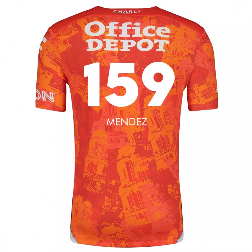 Vaikiškas Daniel Méndez #159 Oranžinė Balta Išvykos Marškinėliai 2024/25 T-Shirt