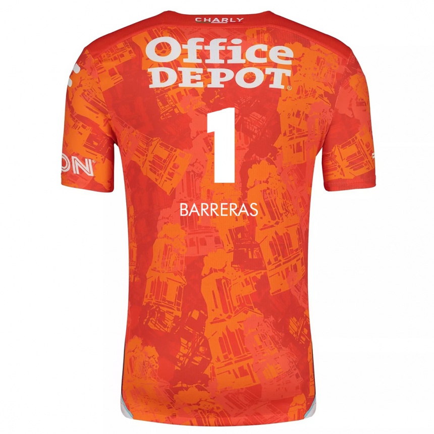 Vaikiškas Esthefanny Barreras #1 Oranžinė Balta Išvykos Marškinėliai 2024/25 T-Shirt