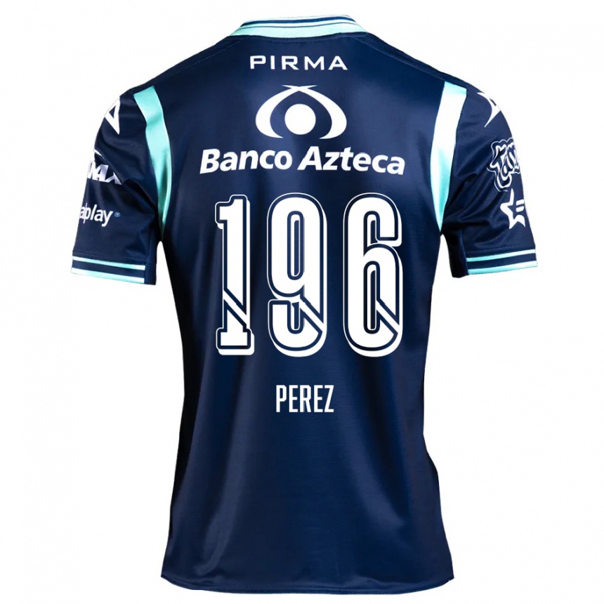 Vaikiškas Arez Pérez #196 Tamsiai Mėlyna Išvykos Marškinėliai 2024/25 T-Shirt