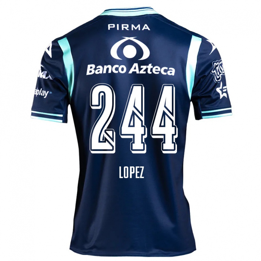 Vaikiškas Daniel López #244 Tamsiai Mėlyna Išvykos Marškinėliai 2024/25 T-Shirt