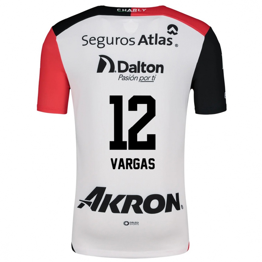 Vaikiškas Camilo Vargas #12 Balta Raudona Juoda Išvykos Marškinėliai 2024/25 T-Shirt