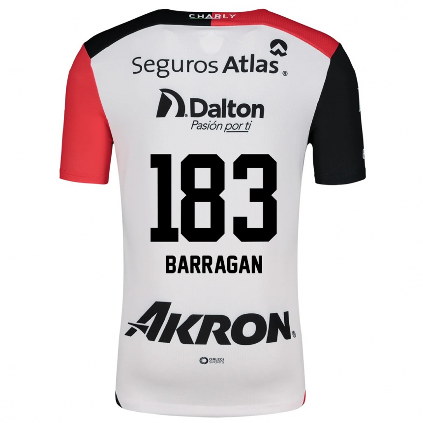 Vaikiškas Roberto Barragán #183 Balta Raudona Juoda Išvykos Marškinėliai 2024/25 T-Shirt