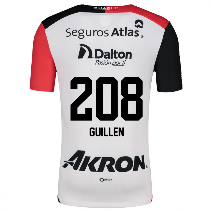 Vaikiškas Jesús Guillén #208 Balta Raudona Juoda Išvykos Marškinėliai 2024/25 T-Shirt