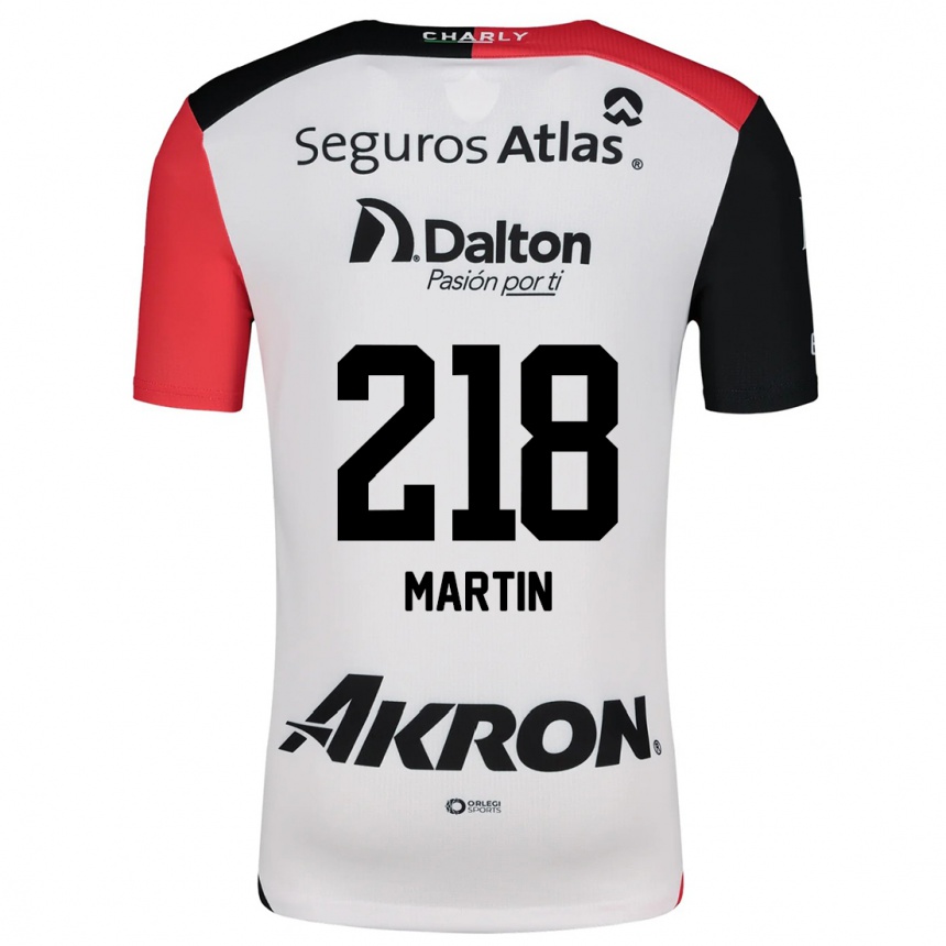 Vaikiškas Jorge San Martín #218 Balta Raudona Juoda Išvykos Marškinėliai 2024/25 T-Shirt