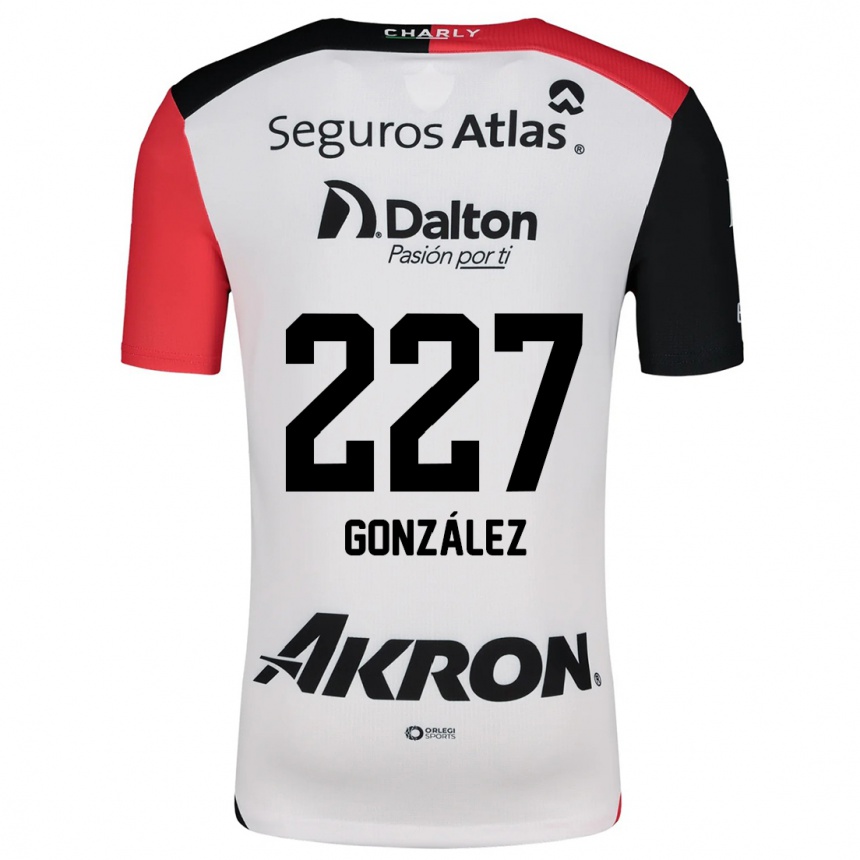 Vaikiškas Rodolfo González #227 Balta Raudona Juoda Išvykos Marškinėliai 2024/25 T-Shirt