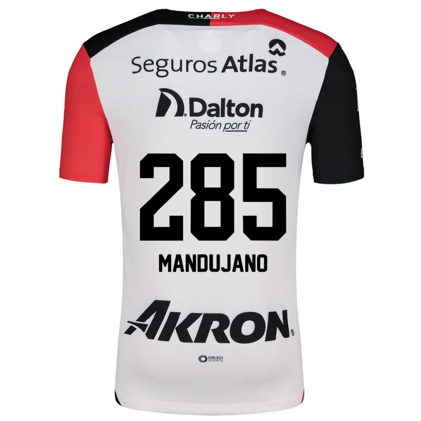 Vaikiškas Sebastián Mandujano #285 Balta Raudona Juoda Išvykos Marškinėliai 2024/25 T-Shirt