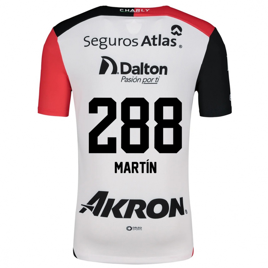 Vaikiškas José Martín #288 Balta Raudona Juoda Išvykos Marškinėliai 2024/25 T-Shirt