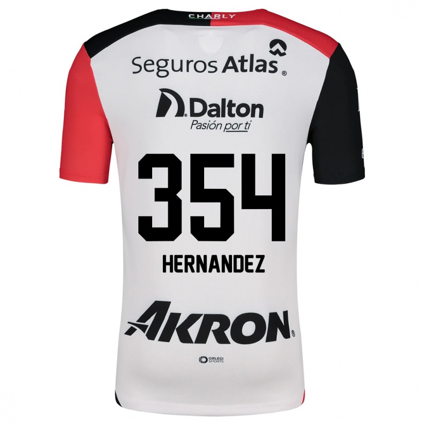 Vaikiškas Daniel Hernández #354 Balta Raudona Juoda Išvykos Marškinėliai 2024/25 T-Shirt