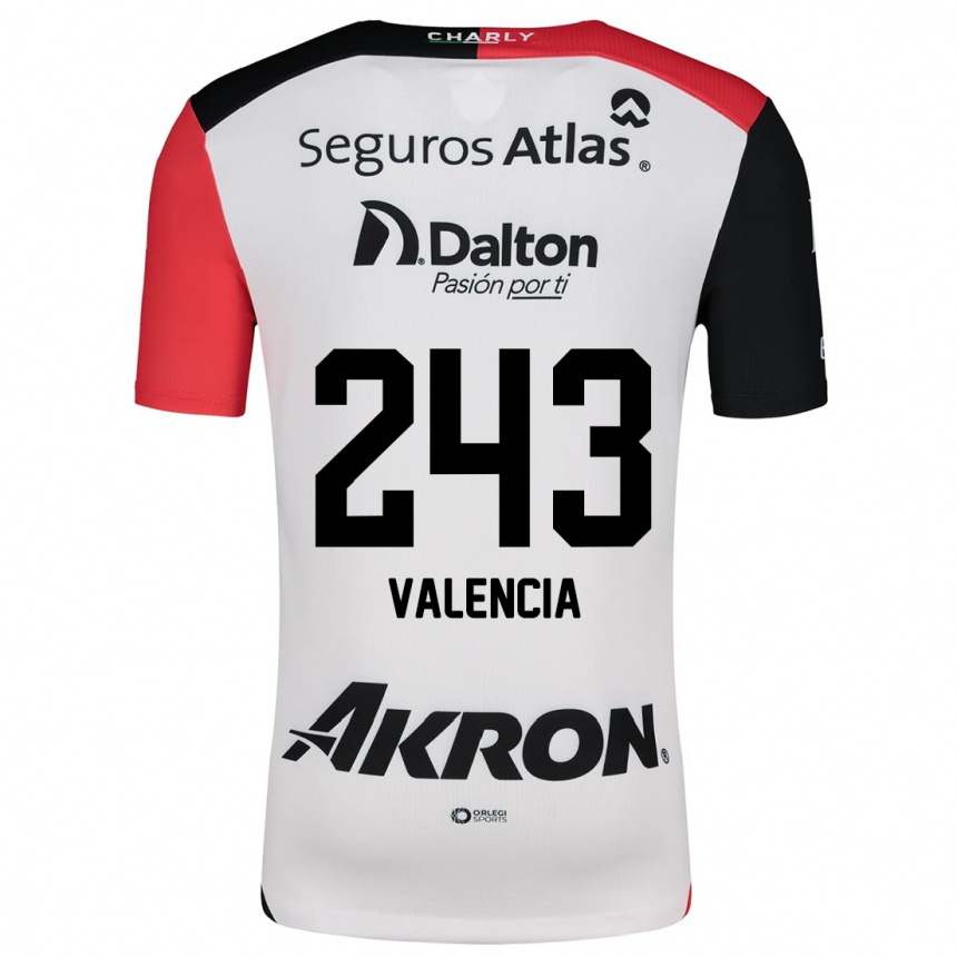 Vaikiškas Luis Valencia #243 Balta Raudona Juoda Išvykos Marškinėliai 2024/25 T-Shirt