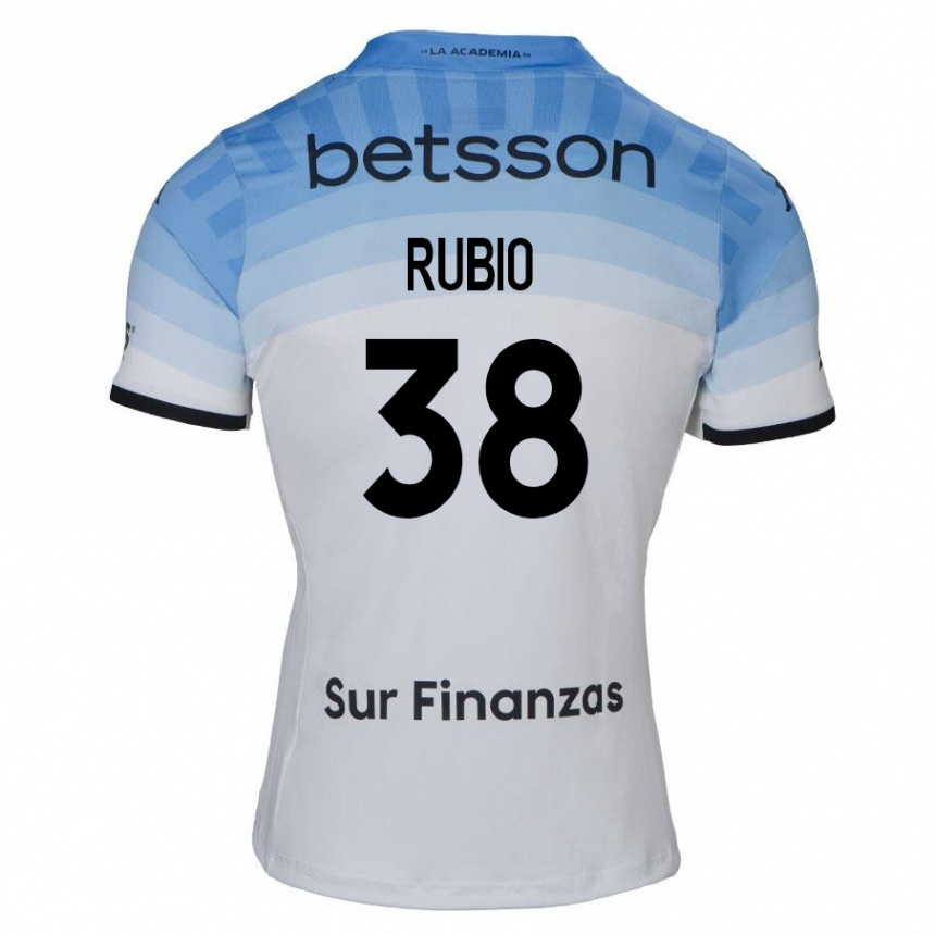 Vaikiškas Tobías Rubio #38 Balta Mėlyna Juoda Išvykos Marškinėliai 2024/25 T-Shirt