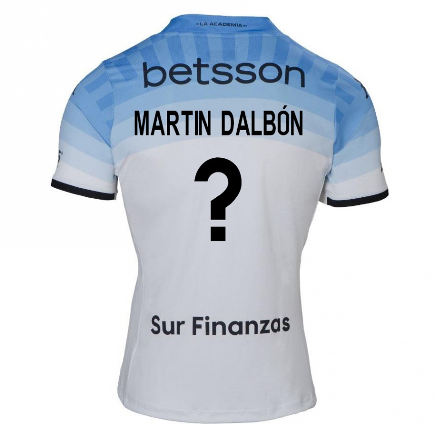 Vaikiškas Juan Martin Dalbón #0 Balta Mėlyna Juoda Išvykos Marškinėliai 2024/25 T-Shirt