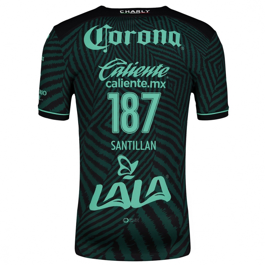 Vaikiškas Emilio Santillán #187 Juoda Žalia Išvykos Marškinėliai 2024/25 T-Shirt