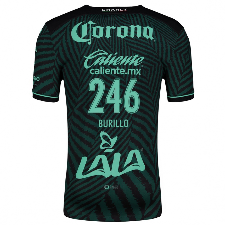 Vaikiškas Juan Burillo #246 Juoda Žalia Išvykos Marškinėliai 2024/25 T-Shirt