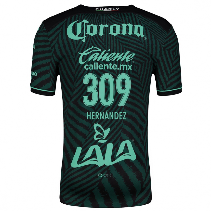 Vaikiškas Julio Hernández #309 Juoda Žalia Išvykos Marškinėliai 2024/25 T-Shirt