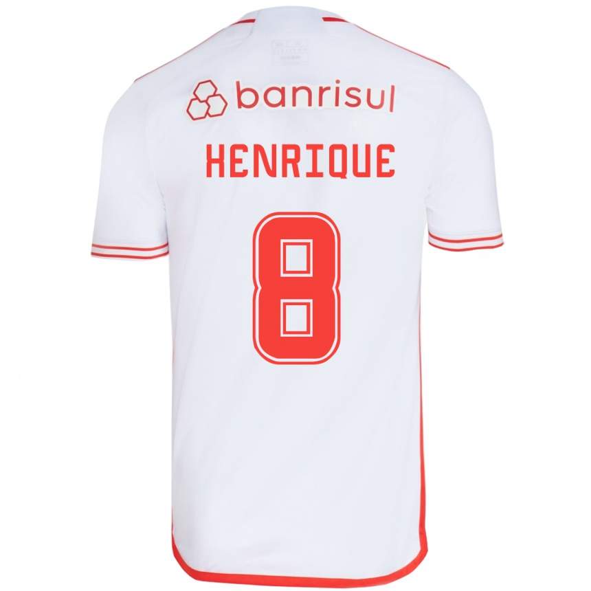 Vaikiškas Bruno Henrique #8 Balta Raudona Išvykos Marškinėliai 2024/25 T-Shirt