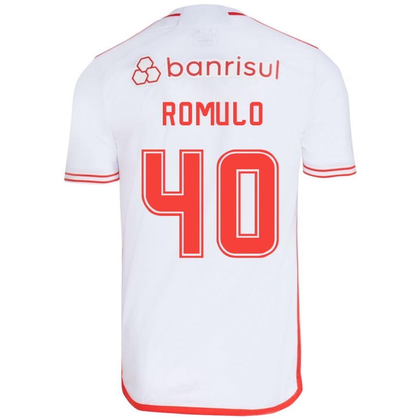 Vaikiškas Rômulo #40 Balta Raudona Išvykos Marškinėliai 2024/25 T-Shirt