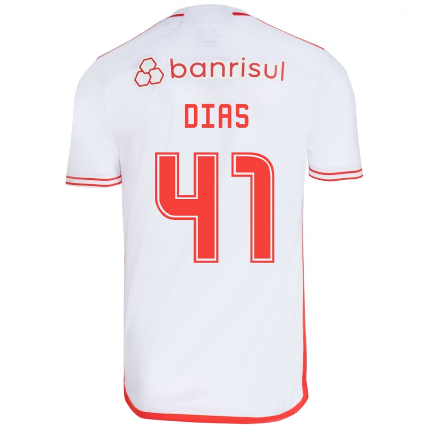 Vaikiškas Matheus Dias #41 Balta Raudona Išvykos Marškinėliai 2024/25 T-Shirt