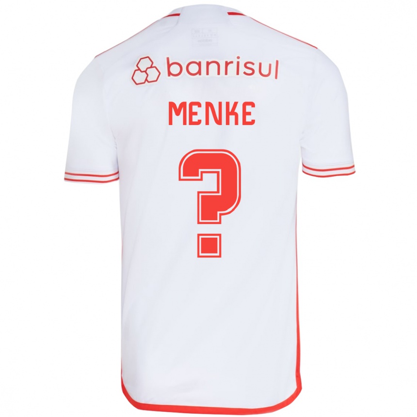 Vaikiškas Henrique Menke #0 Balta Raudona Išvykos Marškinėliai 2024/25 T-Shirt