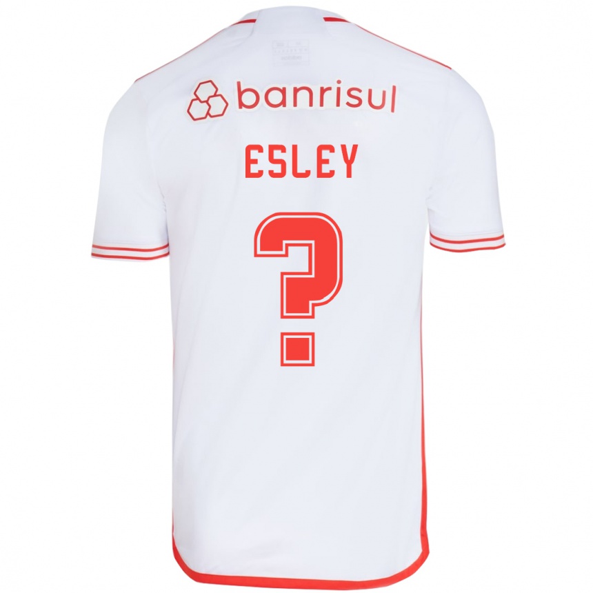 Vaikiškas Esley #0 Balta Raudona Išvykos Marškinėliai 2024/25 T-Shirt