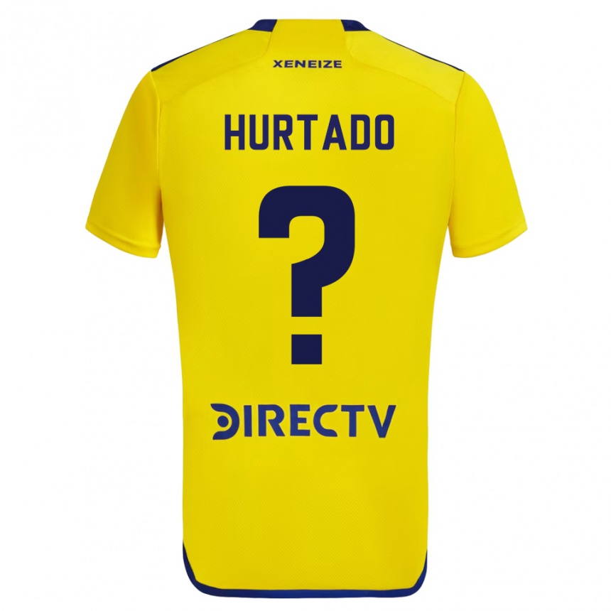 Vaikiškas Jan Hurtado #0 Geltona Mėlyna Išvykos Marškinėliai 2024/25 T-Shirt