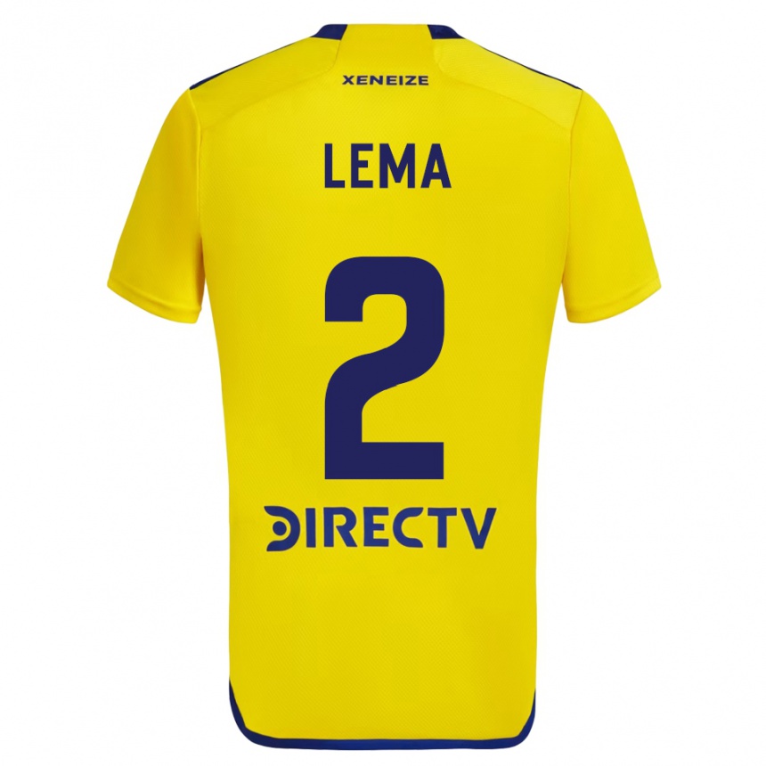 Vaikiškas Cristian Lema #2 Geltona Mėlyna Išvykos Marškinėliai 2024/25 T-Shirt