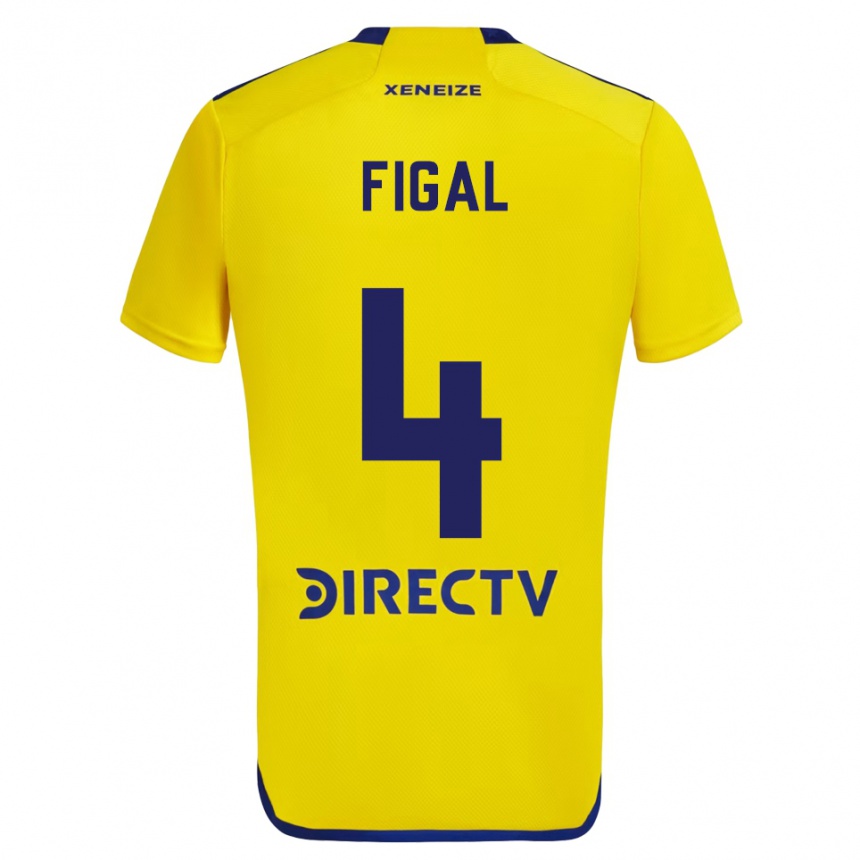 Vaikiškas Nicolás Figal #4 Geltona Mėlyna Išvykos Marškinėliai 2024/25 T-Shirt